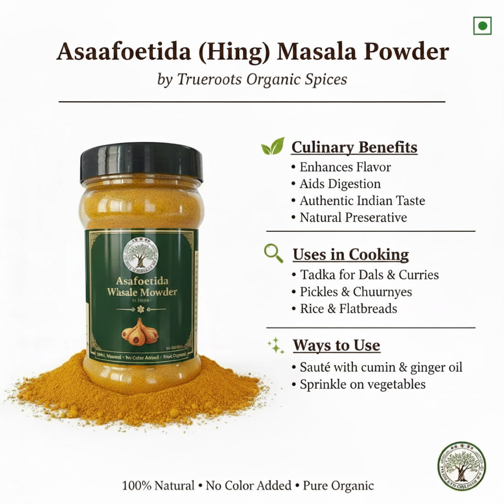 Trueroots Organic Spices 100% Pure Natural Asafoetida (Hing) Masala Powder