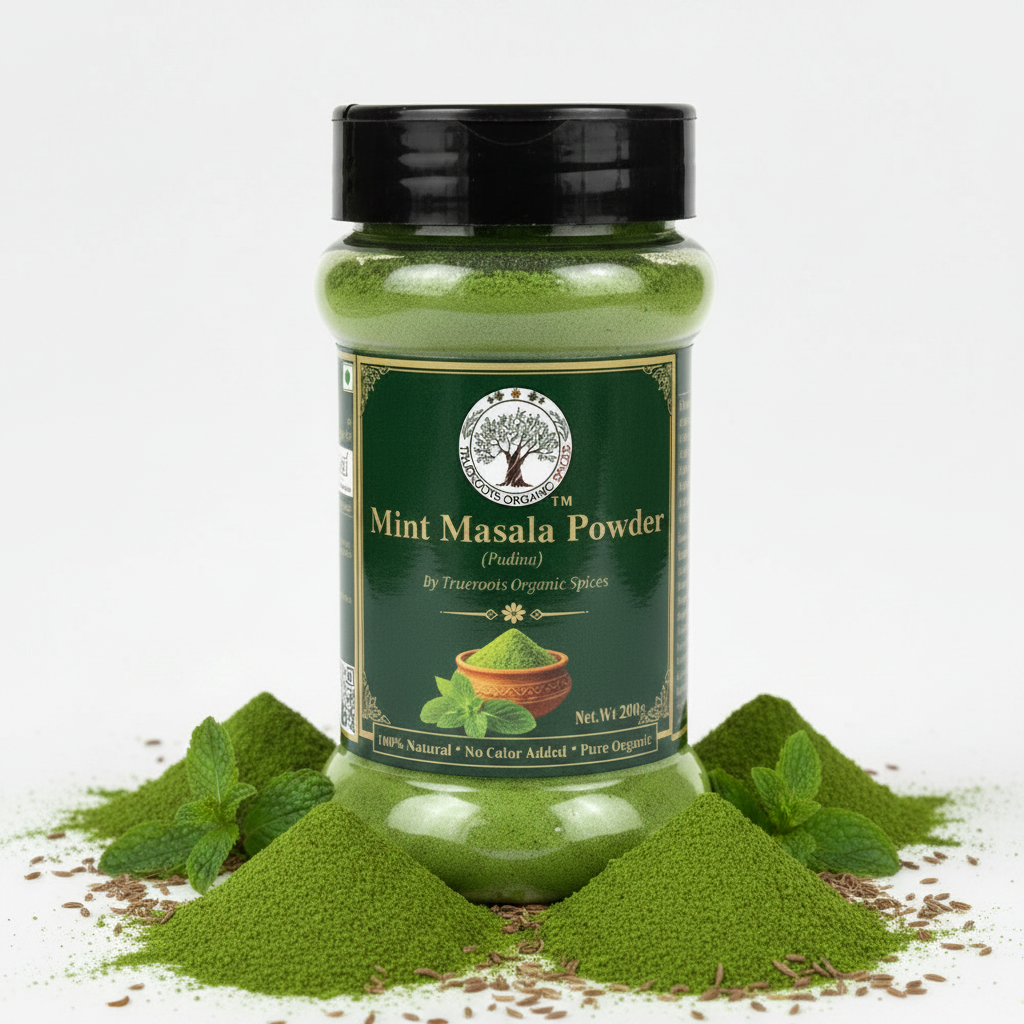 Trueroots Organic Mint Masala Powder with Mint Leaves