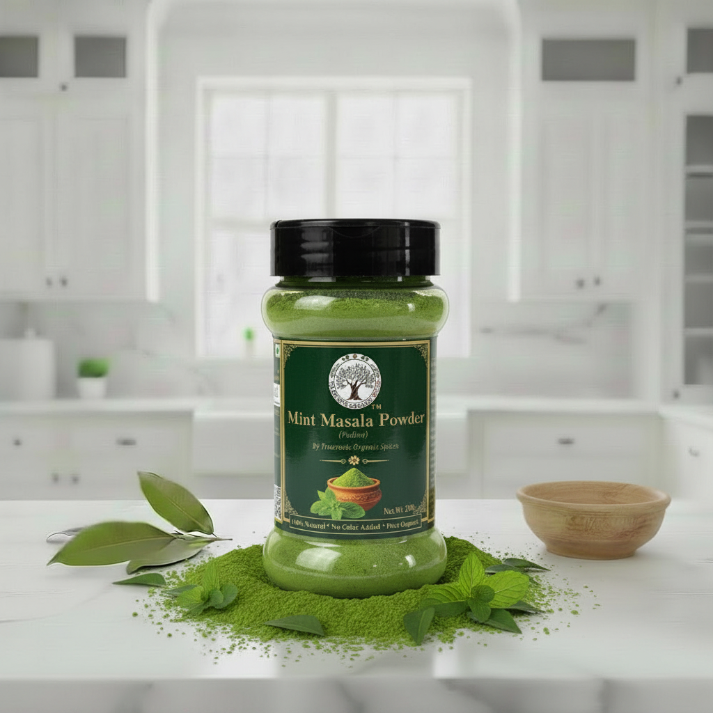 Trueroots Organic Mint Masala Powder Dark Marble
